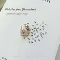 Detailed macro view of 50 pieces of pink 1.5x3mm horse eye rhinestones for nail art - Pink Marquise 1.5x3 (XY-1006)
