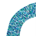 Cuentas planas de arcilla de 4mm azul y verde para pulseras y collares hechos a mano - Mezcla de Azul Verde y Blanco