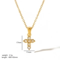 Detailansicht eines 18k Gold-Kreuzanhängers mit Maßangaben und Gewichtsangaben - Classic Gold Style (TN3296-G)