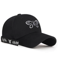Casquette noire avec broderie papillon blanche et ruban décoratif lettré GRLFRND - Noir