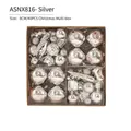 Silver Christmas ball set including 40pcs 8cm glitter and matte tree ornaments - 8CM (40 Pieces Pack) / Silver
