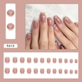 Eleganti unghie finte rosa nude con punta French quadrate per set manicure fai da te - Semplice Puro Desiderio (R418)