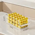 Transparent PET storage drawer for lemons with automatic refilling slope for fridges - Large Handle Upgrade / Clear White