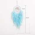 Light blue dream catcher with Tree of Life design and soft feathers, 16cm x 65cm size - Liuyun Mengyu Quality Selection / Default Quality Choice