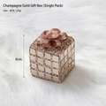 8cm Champagne gouden kerstbal met glitter afwerking en decoratieve strik voor boom - Champagne Goud 8cm Cadeauverpakking Enkel / 8cm