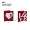 Red and white LOVE heart gift bag with window, 28x28x28cm size for valentines or weddings - Small LOVE Red 28*28*28
