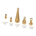 Gold stainless steel water drop charms in five different sizes for DIY jewelry making - 3x6mm / Gold