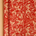Christmas kraft wrapping paper roll with red background and pine cone holly berry patterns - Pinecone on Red