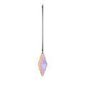 Rainbow crystal suncatcher pendant with diamond faceted cut on a black cord - 120mm Lucky Knot Rhombus AB Color