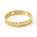 Pulsera para hombre de acero inoxidable chapado en oro 18K con eslabones de reloj - Oro de 18K / Dorado