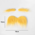 Yellow faux fiber mustache and eyebrow set for Halloween party costume, 18cm width - Large Eyebrow and Mustache Combo / Orange