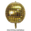 Detail of 22-inch gold 4D disco foil balloon with metallic checkered mirror texture - 22 Inch / Gold