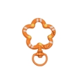 Orange flower-shaped spring clasp with yellow white dots for DIY keychain making - Hand-painted Orange