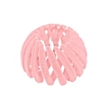 Detailed macro of pink flocked velvet bird nest hair ring showing flexible mechanism - Pink Flocked