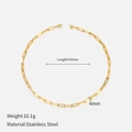 Detailansicht der 4 mm vergoldeten Büroklammerkette mit 420 mm Längenangaben in Edelstahl - 42cm / Gold