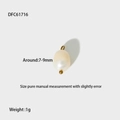 Dettaglio pendente perla barocca DFC61716 7-9mm con anello placcato oro PVD lucido - DFC61716-Ciondolo con Perla Bianca