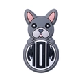 Ciondolo per scarpe in silicone bulldog francese grigio con design circolare MOM - Mamma Cane MOM