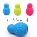 Jouets à mâcher durables pour chiens en bleu, jaune et rose avec picots de massage - Jouet de Bowling Siffisant
