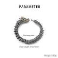 Vintage punk dragon bone bracelet in black stainless steel with gold eyes 210x13mm - Style A Gold (KB202943-MZOZ)