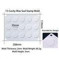 Stampo in silicone bianco per 15 sigilli di cera da 30mm per sigillatura di buste fai da te - Stampo Per Sigilli in Ceralacca a 15 Fori