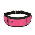 Waterproof rose red running waist bag with earphone hole and reflective strip for fitness - Rose Red