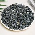 Polished natural dark ocean stone pebbles in a white bowl for home decor - 100g Of Peacock Eye (7-9mm)
