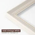Vintage κορνίζα Αντίκα Λευκό 1650 με υφή ξύλου και χρυσή εσωτερική διακόσμηση χαντρών - Εσωτερική 10x10cm (Μόνο Έτοιμο Πλαίσιο) / Αντίκα Λευκό (1650)