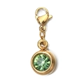 Green crystal 6mm birthstone pendant with gold-plated lobster clasp for DIY jewelry - [Lobster Clasp] August Peridot Green