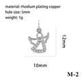 Silver angel girl pendant in rhodium plating with cubic zirconia and size dimensions - Silver Angel Type M (P05827-M-2)
