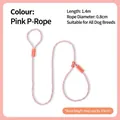 Correa de adiestramiento trenzada rosa y blanca para perros, 1,4m con hebilla naranja - Rosa Estilo Floral