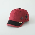 Kids baseball cap in burgundy suede with black brim and star embroidery details - 52cm (2-5 Years) / Baseball Cap / Burgundy