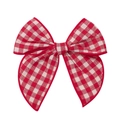 Classic red and white plaid fabric bow hair clip with vintage学院 style for kids - Red White Plaid (2)