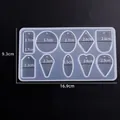 Stampo in silicone trasparente per 10 ciondoli geometrici, forme tonde e quadrate - Stampo in silicone per 10 stili di ciondoli