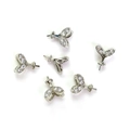Pendentif papillon plaqué or 18K argenté avec pierres de zircon blanc - Bélière pour Pendentif / Plaqué Platine (Couleur Durable)