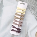 Set of 10 candy-colored matte metal hair clips in gradient brown and beige tones - Vintage Coffee Color Hair Clips 10Pcs Set (D3)
