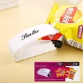Portable white mini heat sealer for plastic snack bags and food storage bags - Black & White