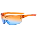 Sport cycling sunglasses with gradient orange-blue lens and translucent frame - Orange Blue Gradient