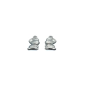 Set of two silver stainless steel hollow mouse charms for DIY necklace making - Mouse