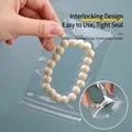 Transparent plastic jewelry storage bag with seal for beads and accessories - Thin Style / Medium Long