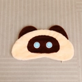 Cute cartoon plush pillow cover with soft fur material and blue embroidered eyes - 55cm Shell No Filling (With Zipper) / Creamy White (Siamese Cat)