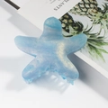 Molletta per capelli a stella in marmo blu con design a stella marina e glitter - Blu Oceano