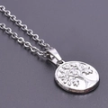 Collana con ciondolo albero della vita in argento acciaio inossidabile con finitura a specchio - Set di collane / Argento