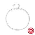 Minimalist double layer S925 sterling silver snake bone chain bracelet with lobster clasp - 925 Silver / Silver