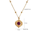 Detailed dimensions of gold stainless steel necklace with teardrop purple crystal pendant - Amethyst Pendant Necklace