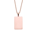 Macro detail of polished rose gold rectangular pendant on a fine necklace chain - Rose Gold (MP272-2)