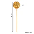 Golden disco ball cake topper with mirror mosaic surface and wooden stick, 3cm diameter - 3cm with Wooden Stick / Gold
