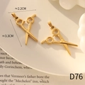 Goldener Scherenanhänger aus 18K vergoldetem Edelstahl, Vintage-Stil, 3,3 x 2,2 cm - D76 Gold (Schere Form) / 2.2cm x 3.3cm / Gold