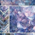 6-inch scrapbooking paper pad with blue hydrangea patterns and assorted floral designs - R2587 24 Sheets
