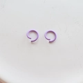 Pair of minimalist purple matte finish open C-shape jump rings for DIY jewelry crafting - Purple