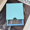 Caja de regalo para joyas azul cielo deslizable para anillos y acabado mate - Azul en Blanco con Muesca/Interior 9x9x2cm